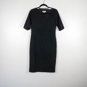 Per Una Black Ribbed Cross-over Dress