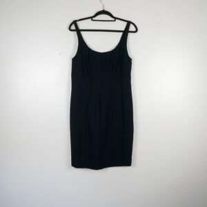 Planet Piped Fitted Black Dress
