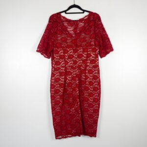 Kalkio Claret Red Lace Dress