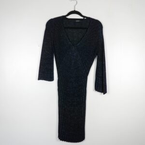 Roman Knitted Glitter Dress with Butterfly Detail