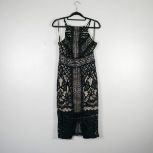 Misguided Black Lace Halter Neck Dress