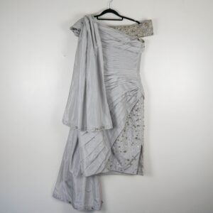Helen Sykes Silver Beaded Evening Dress