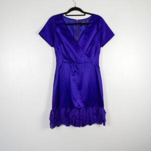 Reiss Vivid Purple Satin Mini Dress
