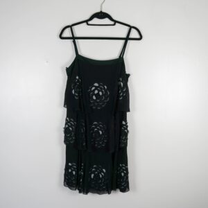 Monsoon Black Chiffon Dress with Floral Design