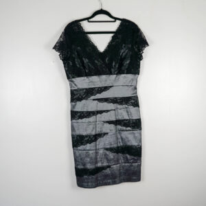 Scarlet Night Black Lace and Taffeta Dress
