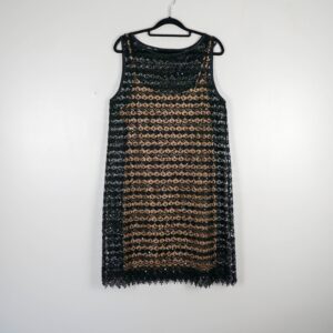 Wallis Black Lace Slip Dress with Sequins