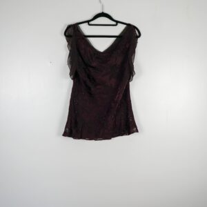 Monsoon Two-Piece Set in Plum Chiffon with Velvet Embroidery