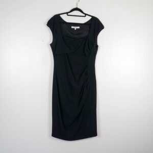 L.K. Bennett Tailored Black Dress with Draped Neckline