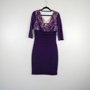 Ever Pretty Purple Lace Jersey Fitted Dress
