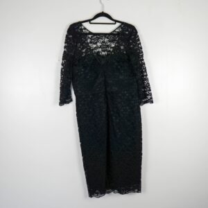 M&S Black Lace Dress With Illusion Neckline