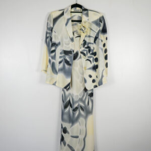 Gold by Michael H Lemon and Black Bias Cut Dress and Jacket Two Piece Set