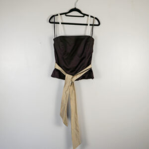 Coast Brown Satin Strapless Top