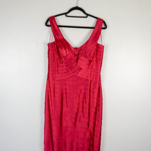 Fuchsia Pink Tiered Dress in a Satin Jersey