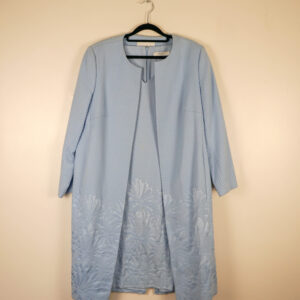 Jacques Vert Blue Sot Textured Dress and Long Jacket