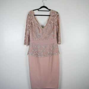 Light Dusky Pink Dress with Lace Bodice