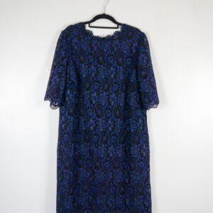 Monsoon Black and Blue Lace A-line Dress