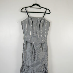 Jan Stuart London Silver Corset Style Mini Dress
