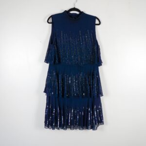 Debut Navy Chiffon and Sequin Dress