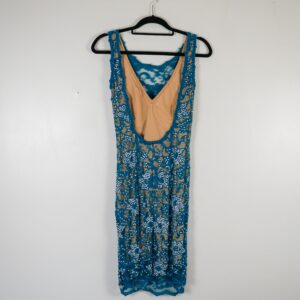 Jovani Turquiose Lace Body-con Dress