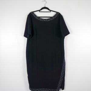 Izabella Black Embellished T-Shirt Dress
