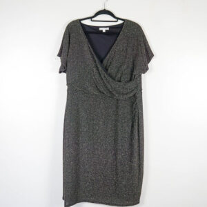 Jacques Vert Black and Gold Wrap-Over Dress