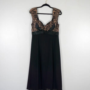 Gina Bacconi Black Beaded and Chiffon Dress