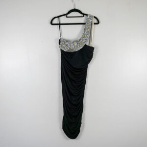 Ever Pretty Black Ruched Sequin Dress