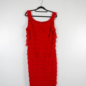 Red Tiered Chiffon Dress