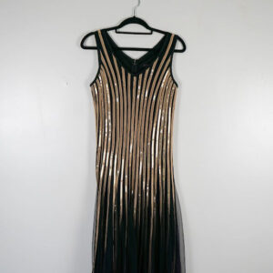 Stella Black and Gold Striped Dress