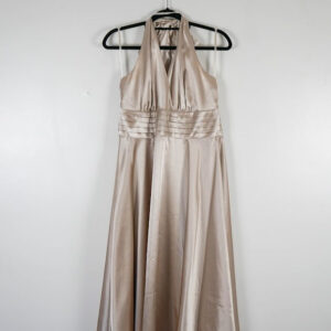 Debut Champagne Satin Halterneck Dress