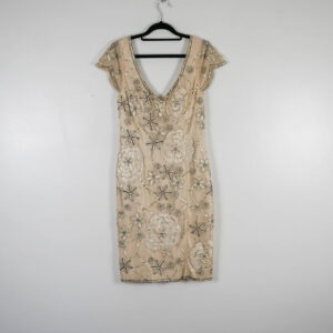 Sue Wong Champagne Sequin Embellished Dress