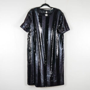 Jasper Conran Black Sequin Stripe T-shirt Dress