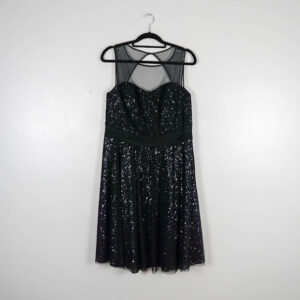 Debut  Black Shiffon Dress with Sequin Detailing