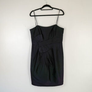 John Charles Black Satin Mini Dress