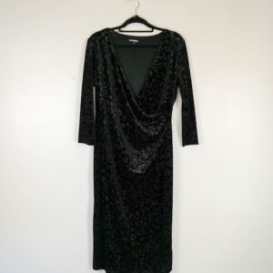 Debenhams  Black Sparkling Velvet Wrap-Over Dress