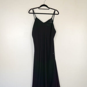 Glitz Black Bias Cut Slip Dress