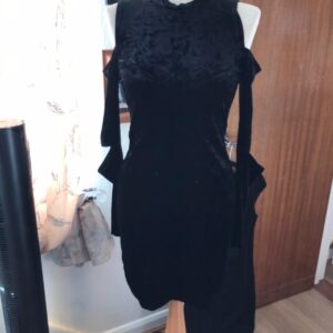 H&M Black Velour Velvet Mini Dress