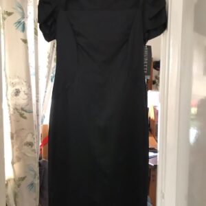 Shubeet London Satin Black Midi Dress