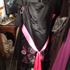 Debut Black Strapless Dress with Pink Florals
