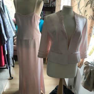 Musani Courtier Three Piece Baby Pink Set with Beaded Embellishment