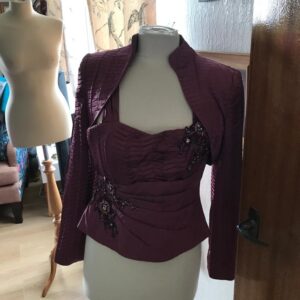 John Charles Textured Satin Top and Bolero